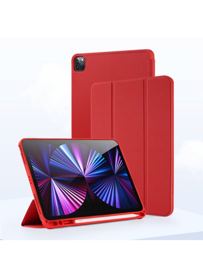 Silicone Protective Case For 2021 11-inch 10.5-inch Air4 Tablet Pen Slot Ipad10.2 9.7 Soft Shell Bottom Cover-Color:big Red-Applicable Model:Ipad Air4/air5/air6  Universal - Image 1